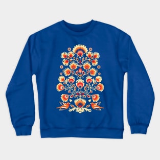 Yellow and orange folklore on dark background Crewneck Sweatshirt